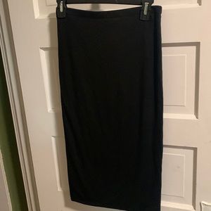 Express, black soft and warm midi skirt